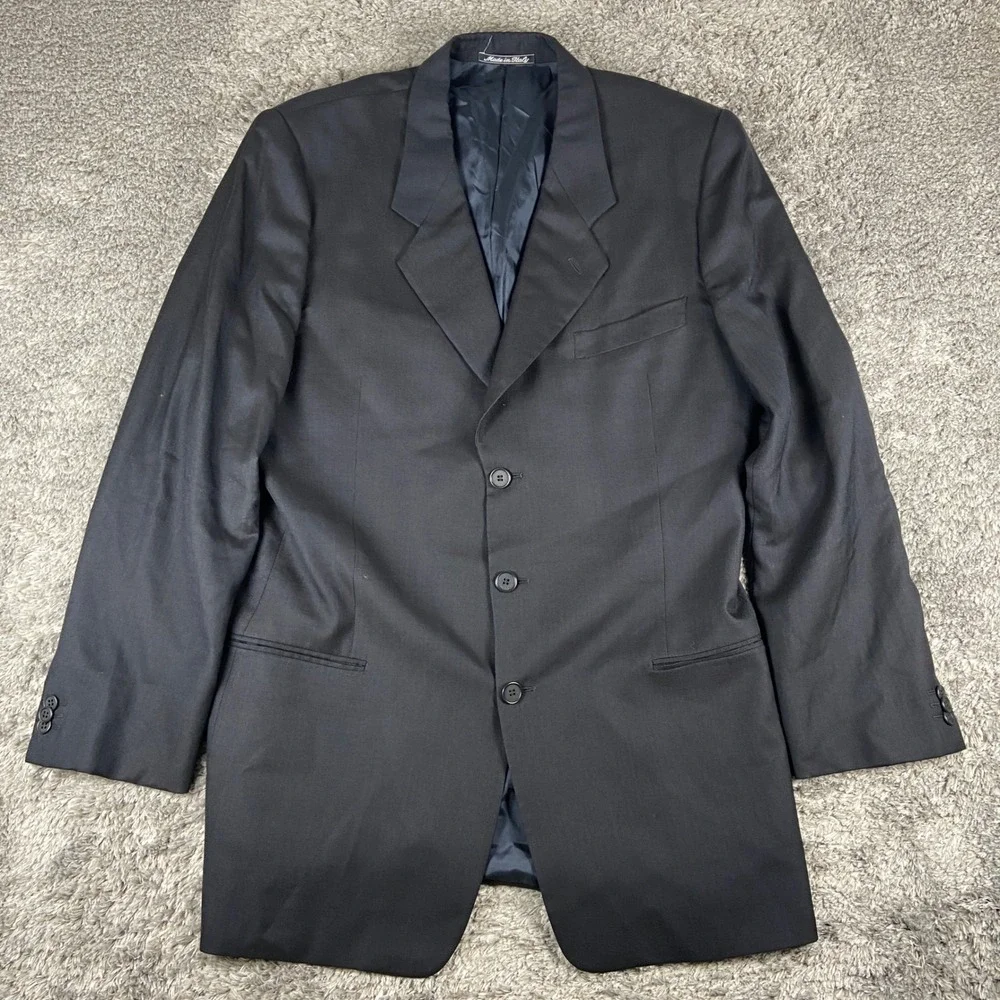 Giorgio Armani Le Collezioni Blazer Mens‎ 42R Black Wool Sport Coat Jacket Italy